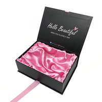 Großhandel Individuelles Logo Geschenk-Magnetbox aus Karton für Haarverlängerungen Verpackung mit Satineinlage für Kosmetik und Make-up-Pinsel