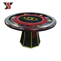 Table de poker en bois moderne de luxe YS Texas, personnalisable, tissu durable, design élégant, diamètre 140 cm, acier inoxydable écologique, pour jeux de hasard