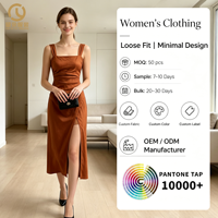 Robe midi en lin respirant, chic et élégante, pour femme, col carré, froncée, avec fente haute et latérale, sans manches, style portefeuille, idéale pour les soirées, personnalisable OEM