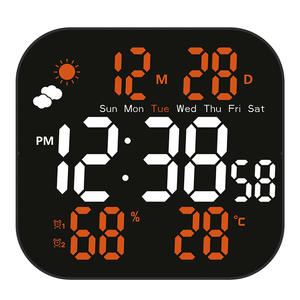 Reloj de Pared Digital Grande al por Mayor, Estación Meteorológica con Pronóstico, Temperatura, Humedad, Fecha, Semana, Modo Nocturno, 2 Alarmas, 12/24H, LED - Product Image 1