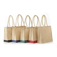 Sac fourre-tout en jute style bohème chic, vente chaude, motif personnalisé, sac en toile de jute laminée imperméable pour femmes, idéal pour la plage et les voyages