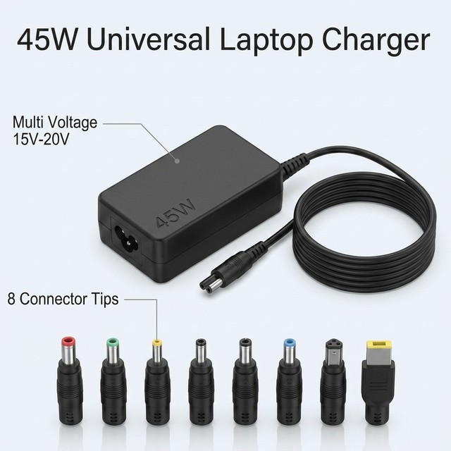 THEONE Universal Laptop Charger 45W 65W 90W 120W Notebook Power Adapter with 8 Tips for Dell HP Lenovo Acer ASUS