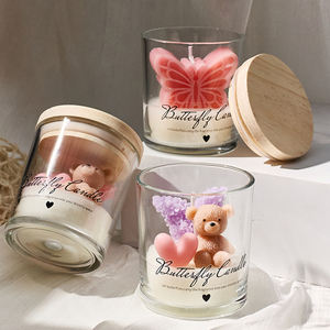 เทียนหอมถั่วเหลืองรูปผีเสื้อในขวดแก้ว ทำมือ หรูหรา ปลอดสารพิษ เป็นมิตรกับสิ่งแวดล้อม - Product Image 1