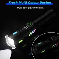 Linterna Recargable Brillante con Múltiples Modos de Iluminación, Diseño que Brilla en la Oscuridad y Clip de Transporte para Senderismo y Emergencias
