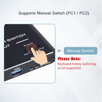 Commutateur KVM USB 2 ports HDMI2.0b pour deux ordinateurs, 4 sorties USB3.0, en alliage d'aluminium, certifié CE/FCC, noir