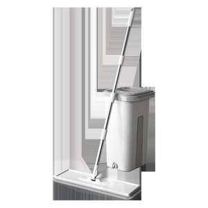 Seau à serpillière avec séparation de la saleté et des débris, avec serpillière plate en microfibre pour le nettoyage domestique, blanc cassé, grand modèle G140 - Product Image 2