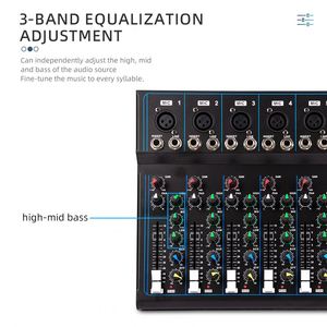 Console de <span class=keywords><strong>mixage</strong></span> compacte 7 canaux F7 avec fonction USB, mixeur audio stéréo pour guitare, instrument, micro, ligne audio, système sonore pour la maison, le studio et les spectacles en direct - Product Image 5