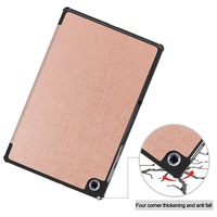 Étui de tablette pliable en cuir PU rose sablé, résistant aux chocs, pour Lenovo Tab One 8,7 pouces, avec support intelligent et rabat