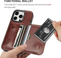 Étui portefeuille en cuir premium pour iPhone 16 avec support durable, couvercle magnétique et porte-cartes – Étui professionnel pour téléphone portable