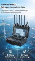 Système de détection de drones de type boîtier IP65 HD5 400MHz-6000MHz, dispositif de positionnement passif de drones multi-cibles avec suivi de trajectoire pour la sécurité