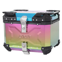 Vente en gros transfrontalière Nouvelle boîte de rangement arrière colorée à dégagement rapide en alliage d'aluminium pour moto 45L-100L, compatible véhicules électriques