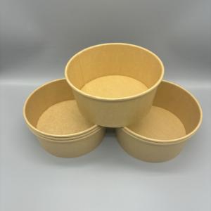 Conteneur d'emballage alimentaire avec impression de logo personnalisé, bols à salade en papier kraft avec couvercle en papier PP - Product Image 2