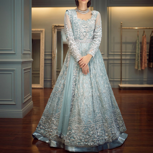 Vestido de Novia Sharara Pakistaní de Diseñador, Talla Grande, Largo, Transpirable, con Flores, Hecho a Medida, Precio Bajo - Product Image 3