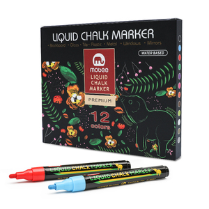 Gxin nhà máy bán buôn cung cấp 12 Màu Bảng Phấn đánh dấu không độc hại cửa sổ đánh dấu màu sắc sống động chất lỏng phấn đánh dấu bút Bộ - Product Image 1