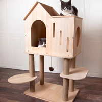 Haute qualité luxe chat Villa Sisal chat griffoir colonne en bois massif multicouche chat escalade cadre