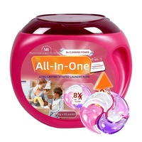 60 capsules de lessive de haute qualité à quatre compartiments, formule 4-en-1, élimine les taches, laisse une fraîcheur durable