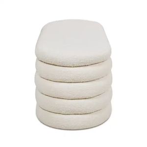 ขายส่งห้องนอน lambswool ที่ทันสมัยหุ้มพักเท้าออตโตมันพร้อมม้านั่งขาไม้ - Product Image 4