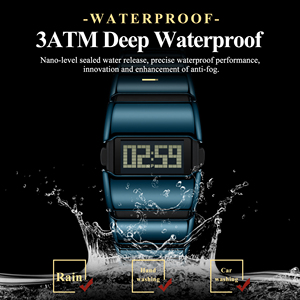 Reloj Digital LED Creativo Poedagar E126 al por Mayor, Reloj de Pulsera Electrónico de Moda para Hombre con Correa de Acero Inoxidable, Resistente al Agua - Product Image 2