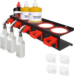 Rack de armazenamento de garrafa de spray, material abrasivo, suporte de placa de pendurar, acessório de beleza de carro, ferramenta detalhamento de limpeza automática shx013