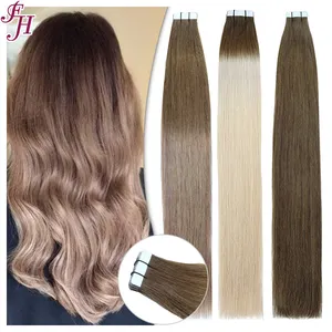 FH grade 11a tape hair extensions raw cuticle aligend ombre tape in hair extensions human