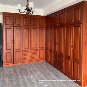 للبيع بالجملة من المصنع خزانة ملابس خشب أحمر منحوتة من الخشب الصلب خزانة ملابس صينية فاخرة مصنوعة يدويًا من الأعلى - Product Image 4