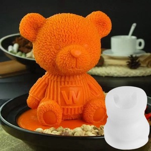 Bear Ice Cube Mold Silicone 3D Cartoon Shape For Cake Fondant Mousse Jelly Making Easy Demoulding - Product Image 1