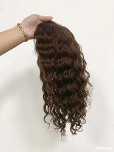 Extensiones de Cabello 8x8, Topper de Cabello Humano Remy para <span class=keywords><strong>Mujer</strong></span>, Ondulado, con Base de Seda, Trama Densa, Encaje Transparente y Cabello de Bebé - Product Image 3