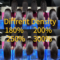 Perruque en cheveux humains bruts indiens, ultra-lisse, 13x6 HD, Full Lace Front, sans colle, vente en gros, nœuds blanchis