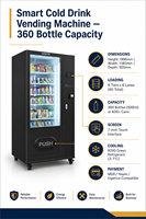 Distributeur automatique de boissons LCD 7 pouces de haute qualité ZhongDa, désinfection UV, conformité ADA, options de paiement multiples 200-300