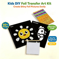 Kit d'art en feuille métallisée personnalisable DIY : Transfert Magique, Inspire la Créativité, Amusant, Éducatif, Ensemble d'activités manuelles faites à la main