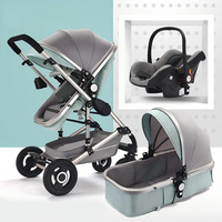 Poussette double premium avec poignée réglable, panier de sécurité, harnais à 5 points, roues à 360 degrés, cadre pliable en plastique et en métal