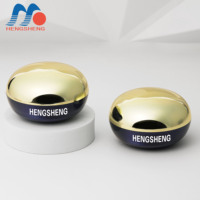 Emballage cosmétique en acrylique bleu avec capuchon doré de 30g pots de crème de soin de la peau avec cale