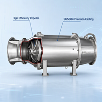 Pompe tubulaire submersible en acier inoxydable SS304 SS316 certifiée ISO, machine de déshydratation à grand volume et à flux axial