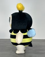Costume de mascotte gonflable personnalisable en peluche super douce, modèle animal (chien, abeille, ours), à poils longs, pour Halloween, cosplay et fêtes