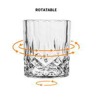 Kostenlose Probe: Klassische Kristall-Whiskygläser mit Gravur, drehbarer Tumbler, bleifrei, luxuriös für den Hausgebrauch und als Geschenk