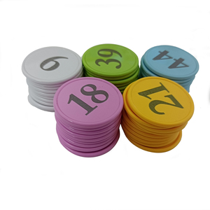 Wholesale Customized Quality Colorful Number Engraved Wooden <strong>Token</strong> Coin One Both Sided Printed Plastic Coin Accessory <strong>Board</strong> - Product Image 5