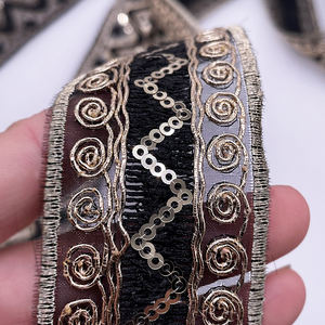 Fabricante vende vestido de novia lentejuelas encaje decorativo estilo étnico bordado encaje Pizzi Ricamati - Product Image 5