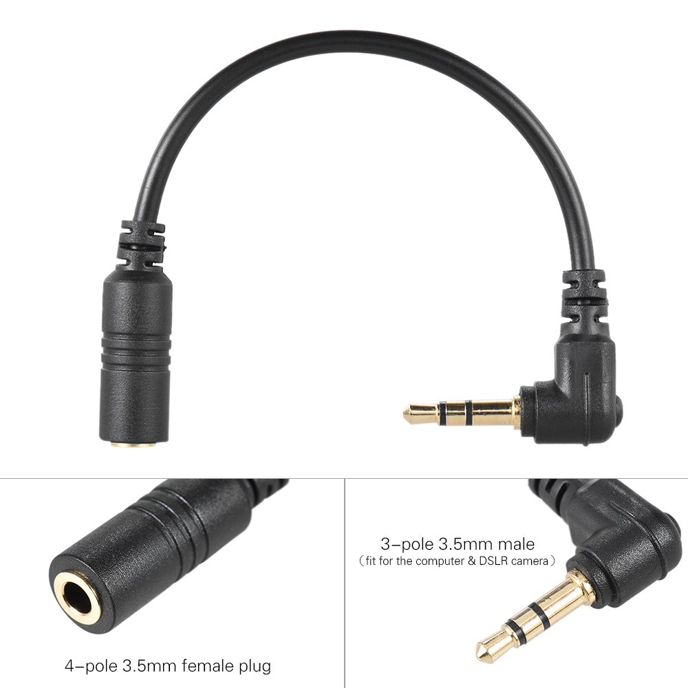Cable adaptador de micrófono Smartphone teléfono móvil micrófono Mic para PC ordenador DSLR Cámara adaptador