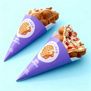 Boîte en papier pour étagère en crêpe écologique en gros, logo imprimé en couleur, boîte d'emballage pour biscuits, crêpes, boîte à pizza recyclable - Product Image 3
