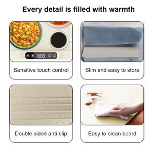 Plaque chauffante électrique portable pour aliments, chauffe-<span class=keywords><strong>plat</strong></span> rapide, tapis chauffant pliable pour table à manger, réglages de température, plaque chauffante pour aliments - Product Image 3
