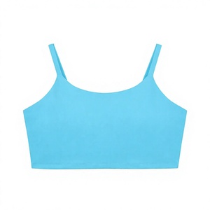 Solid Color Spaghetti Strap Breathable <b>Knitted</b> Short Crop <b>Tank</b> <b>Top</b> <b>Women</b> Slim Fit Stretch Casual Yoga Front Logo ODM - Product Image 4