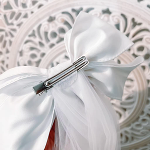 Fiocco di raso bianco maglia da sposa fermaglio per capelli sposa per essere fermaglio per capelli <span class=keywords><strong>addio</strong></span> <span class=keywords><strong>al</strong></span> <span class=keywords><strong>nubilato</strong></span> decorazione per festa di <span class=keywords><strong>addio</strong></span> <span class=keywords><strong>al</strong></span> <span class=keywords><strong>nubilato</strong></span> <span class=keywords><strong>accessori</strong></span> per capelli - Product Image 4