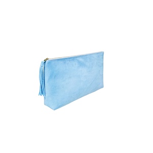 Bolsa de transporte de lujo de <span class=keywords><strong>terciopelo</strong></span> <span class=keywords><strong>azul</strong></span> para Mahjong, bolsa con cremallera para almacenamiento de fichas de Mahjong americano, piezas de Rummy y cartas - Product Image 2