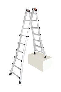 PEPPINA ALL060 Échelle télescopique inclinable Peppina Basculante 6+6, hauteur de travail jusqu'à 6,90 m, capacité de 125 kg - Product Image 1