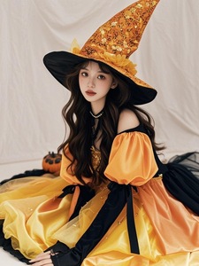 ชุดแม่มดวันฮาโลวีนสำหรับผู้หญิงชุดเต้นพ่อมดหญิงชุดการแสดงโดยบังคลาเทศผู้ผลิตสำหรับเด็กและผู้ใหญ่ - Product Image 5