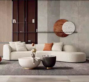 Modern oturma odası kumaş kombinasyonu mobilya kanepe büyük l-şekilli kanepe