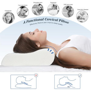 Gel pendingin busa memori bantal leher serviks ergonomis, Gel pendingin desain kontur penyangga lengkung atas perut belakang samping - Product Image 5