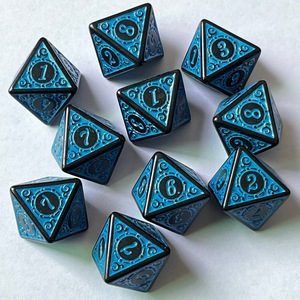 Dés en acrylique antique à 8 faces avec motif polyédrique unique, jeu de société numérique de style creux pour joueurs de dés <span class=keywords><strong>brevet</strong></span>és - Product Image 2