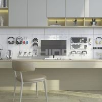Panel Dinding Pegboard Logam Tugas Berat dengan Pengait untuk Penyimpanan di Ruang Gaming, Kantor, Garasi, dan Bengkel, serta Display Pegboard