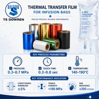 Film de transfert thermique de qualité supérieure résistant à la stérilisation à la vapeur pour sachets souples d'infusion, feuille de marquage à chaud de qualité médicale